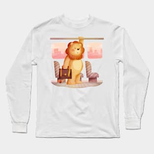 Lion Worker Exhausted Long Sleeve T-Shirt